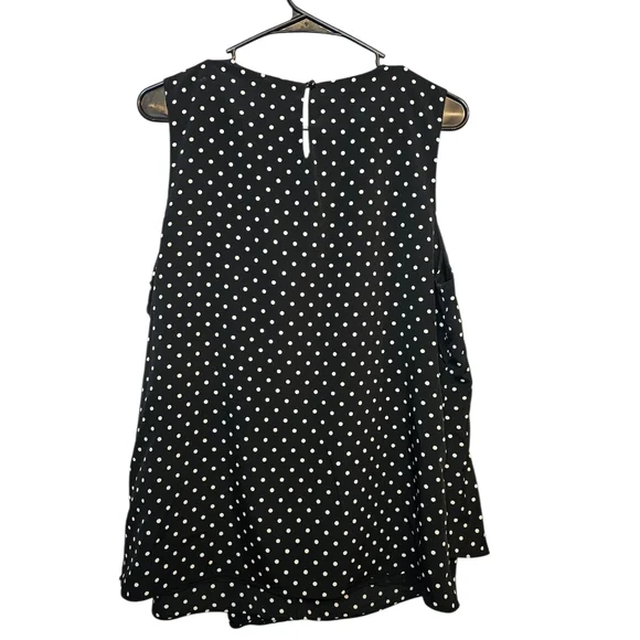 Ralph Lauren Black and Cream Polka Dot Top - Picture 2 of 4